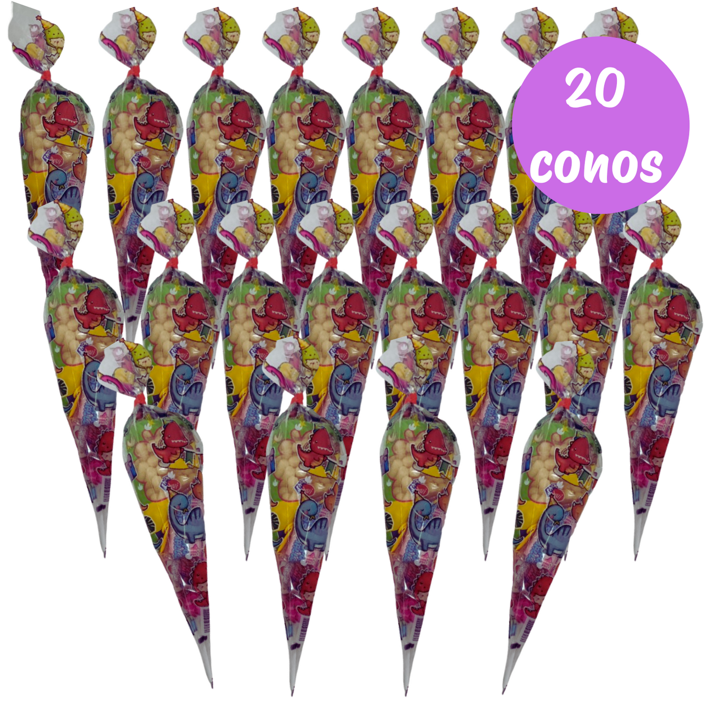 Golopin, Conos de Chuches SIN GLUTEN para Cumpleaños, Cucuruchos de Golosinas.