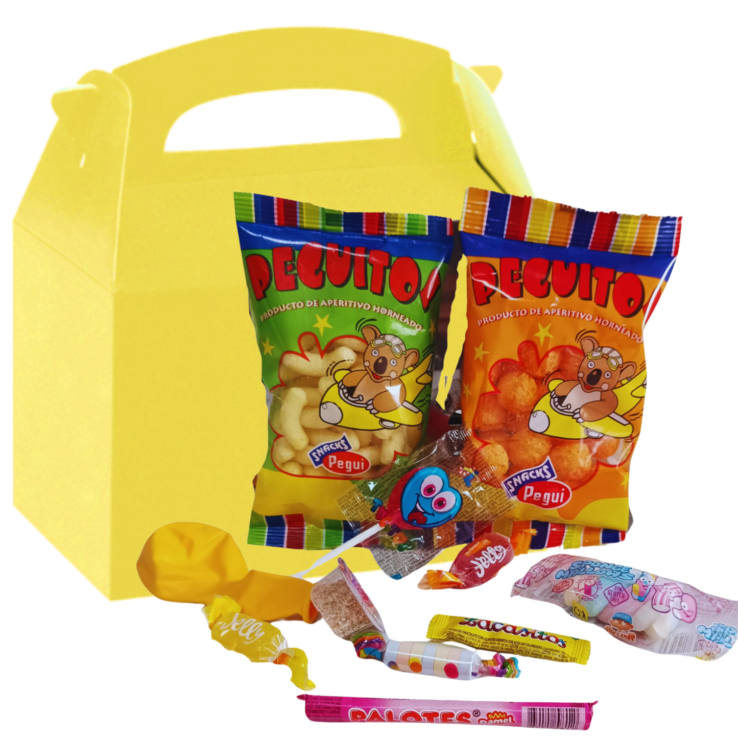 Cajitas de Regalo de colores con chuches. Caja Lote con 12 Packs
