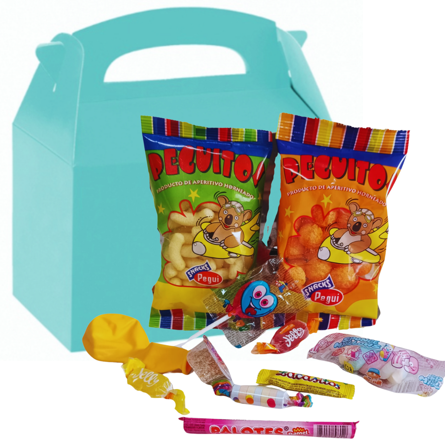 Cajitas de Regalo de colores con chuches. Caja Lote con 12 Packs