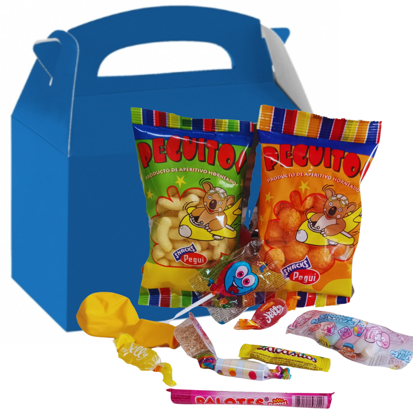 Cajitas de Regalo de colores con chuches. Caja Lote con 12 Packs