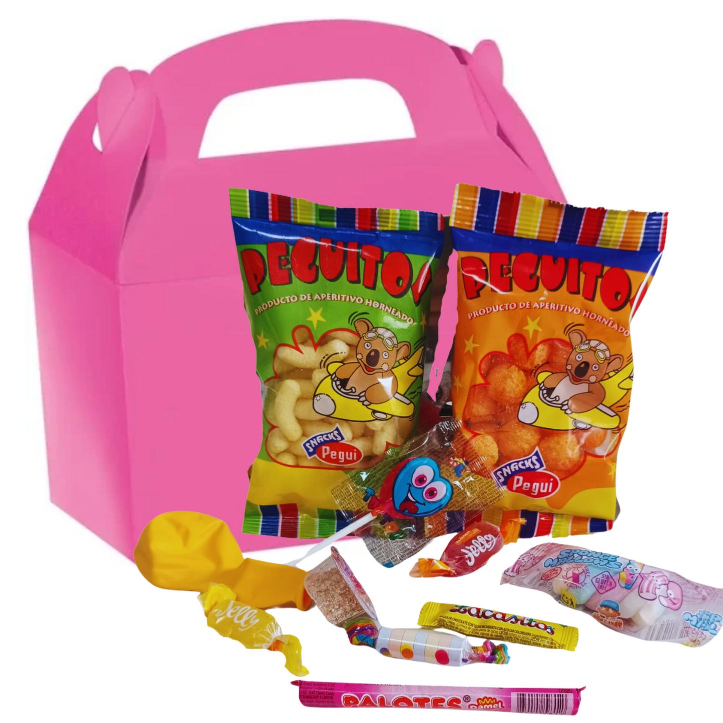 Cajitas de Regalo de colores con chuches. Caja Lote con 12 Packs