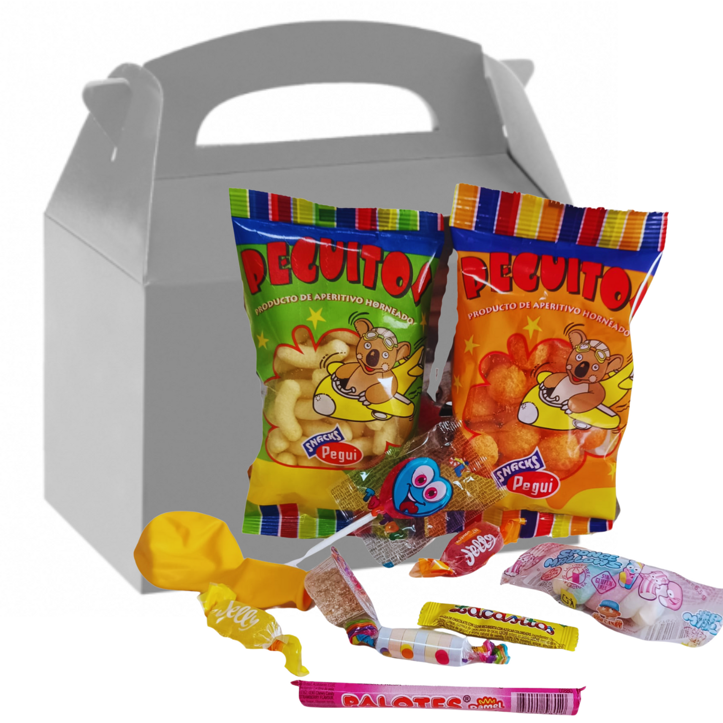 Cajitas de Regalo de colores con chuches. Caja Lote con 12 Packs