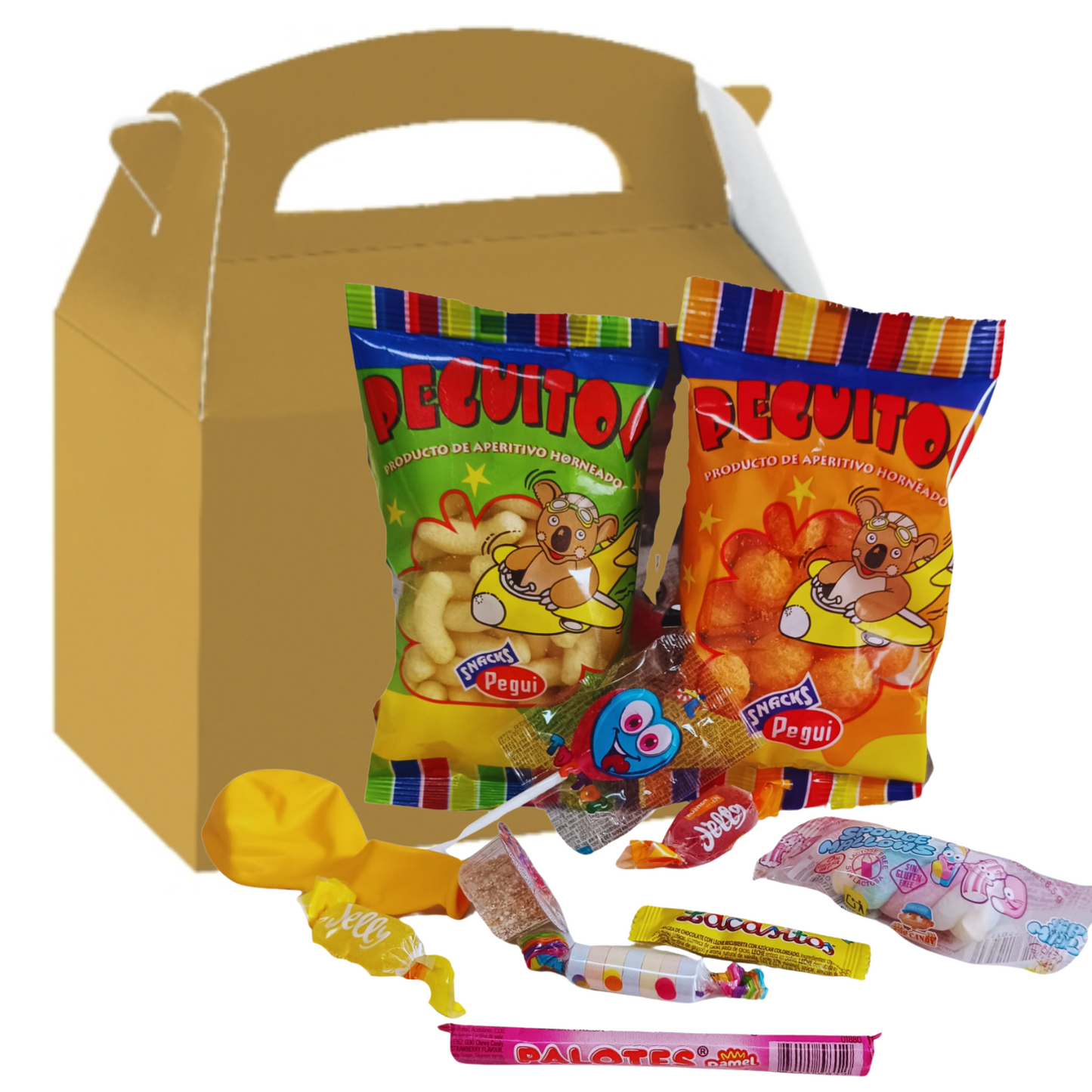 Cajitas de Regalo de colores con chuches. Caja Lote con 12 Packs