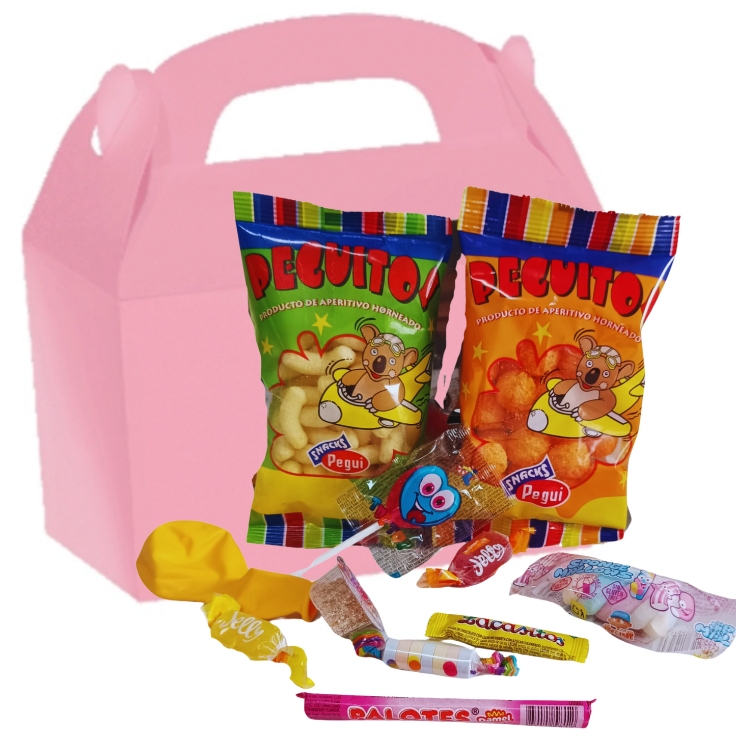 Cajitas de Regalo de colores con chuches. Caja Lote con 12 Packs