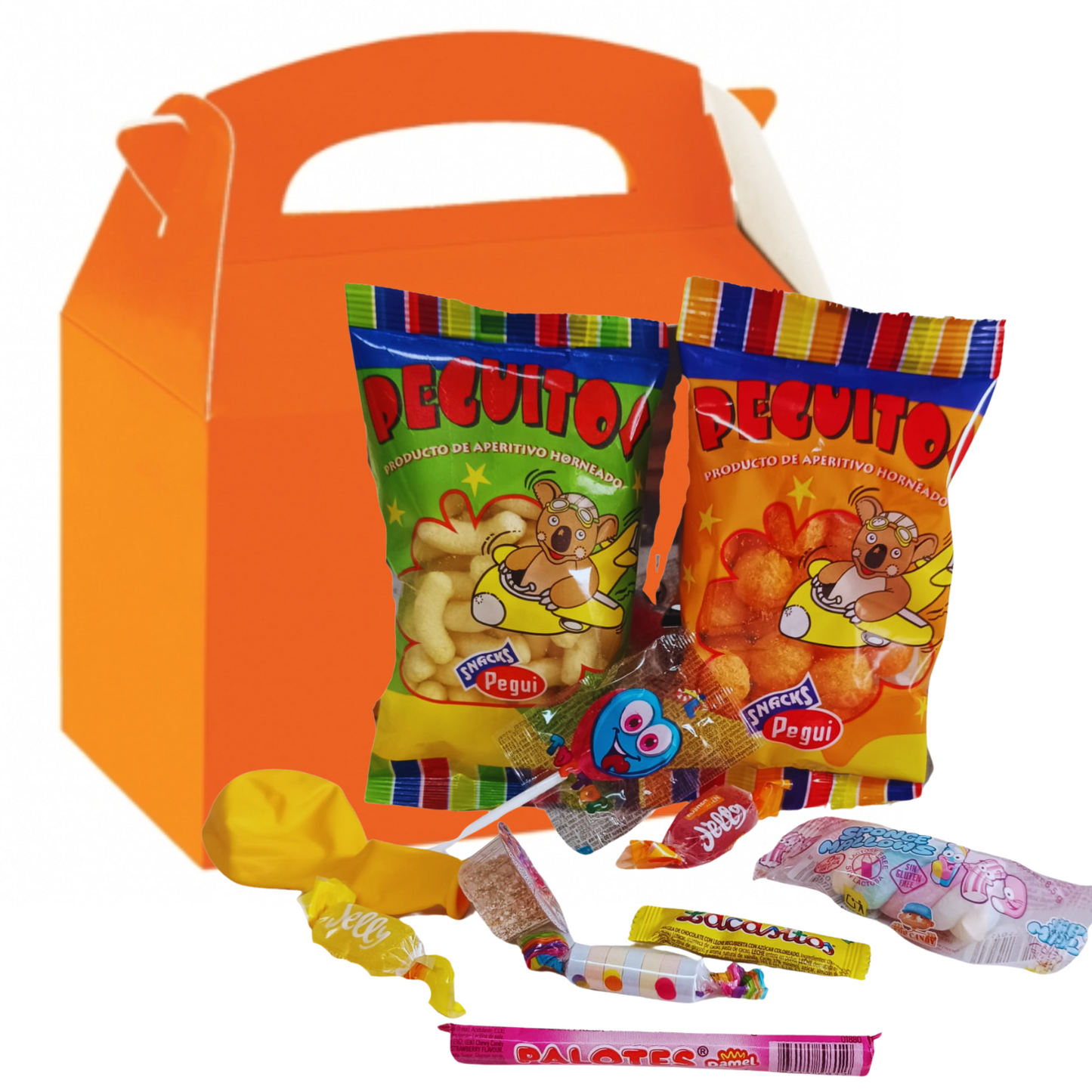 Cajitas de Regalo de colores con chuches. Caja Lote con 12 Packs
