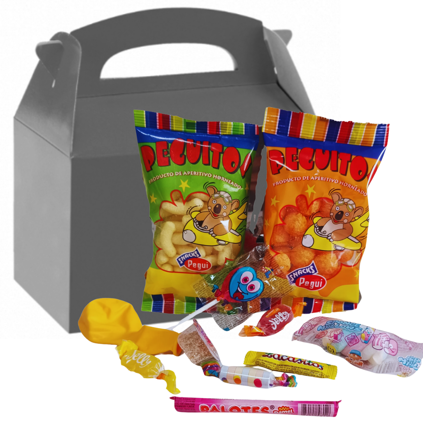 Cajitas de Regalo de colores con chuches. Caja Lote con 12 Packs