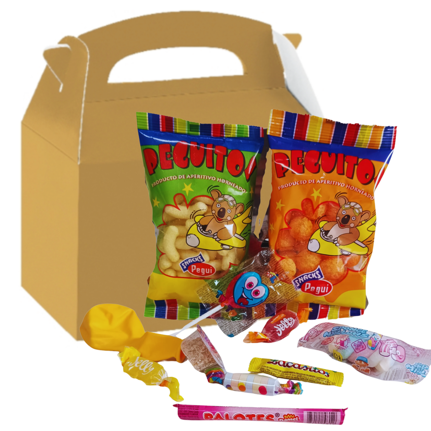 Cajitas de Regalo de colores con chuches. Caja Lote con 12 Packs