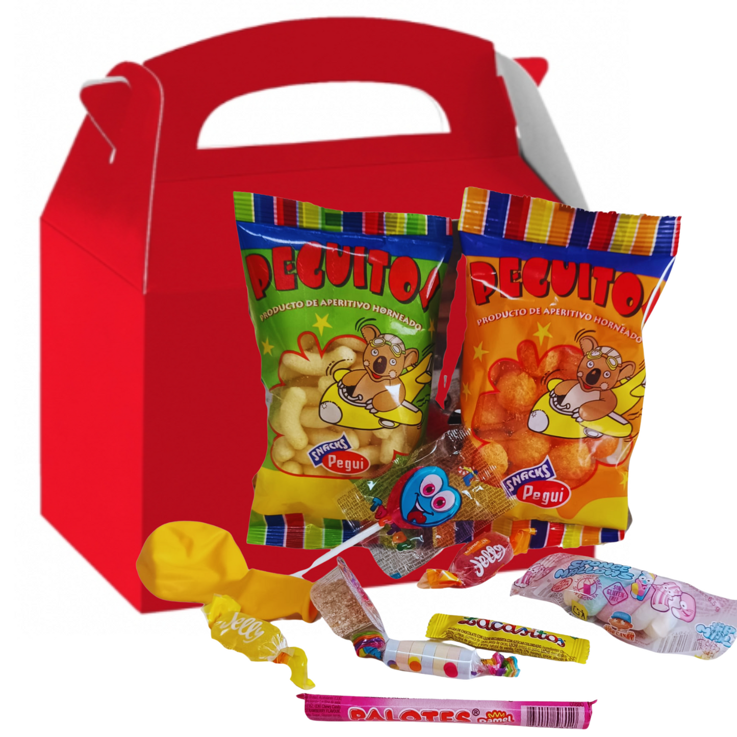 Cajitas de Regalo de colores con chuches. Caja Lote con 12 Packs