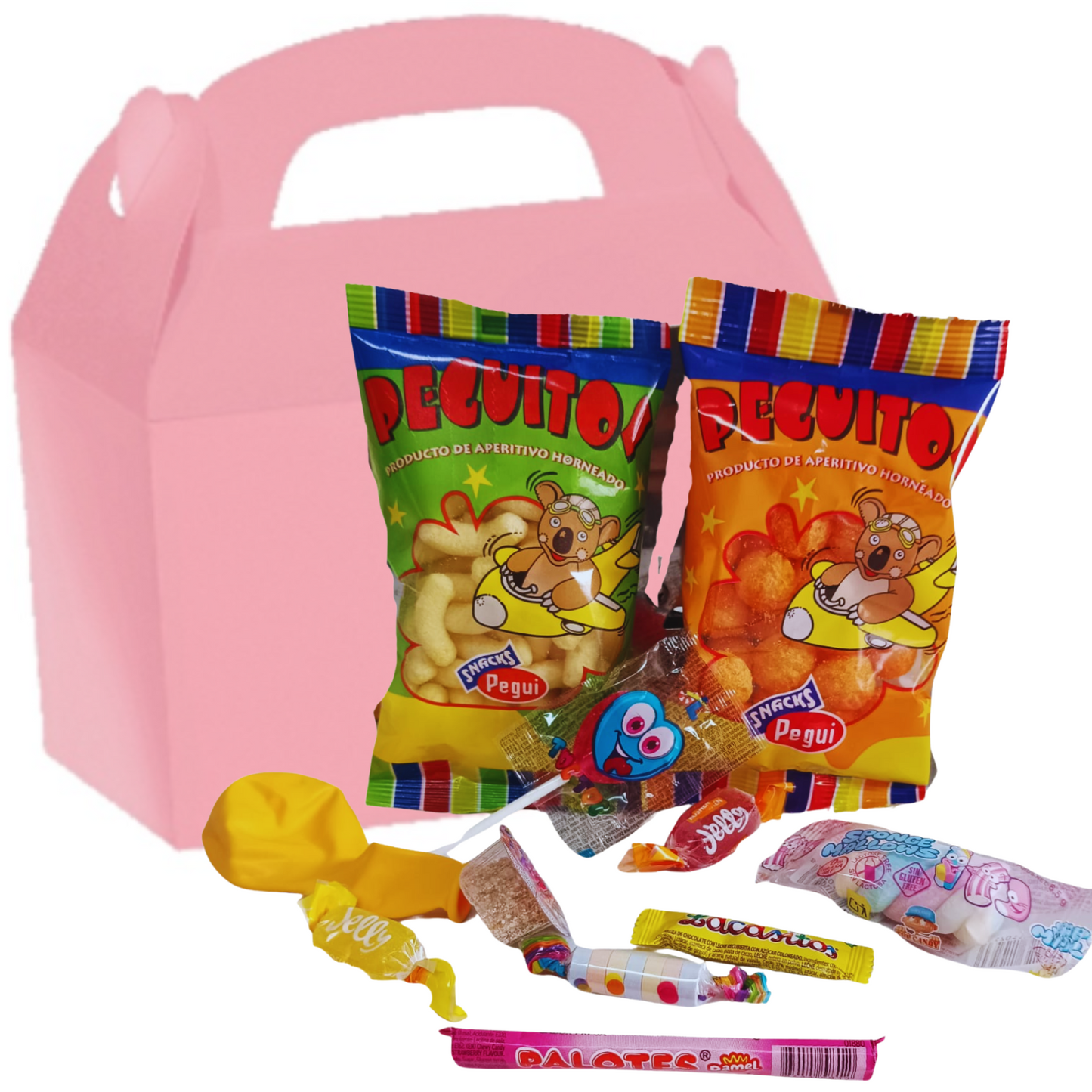 Cajitas de Regalo de colores con chuches. Caja Lote con 12 Packs