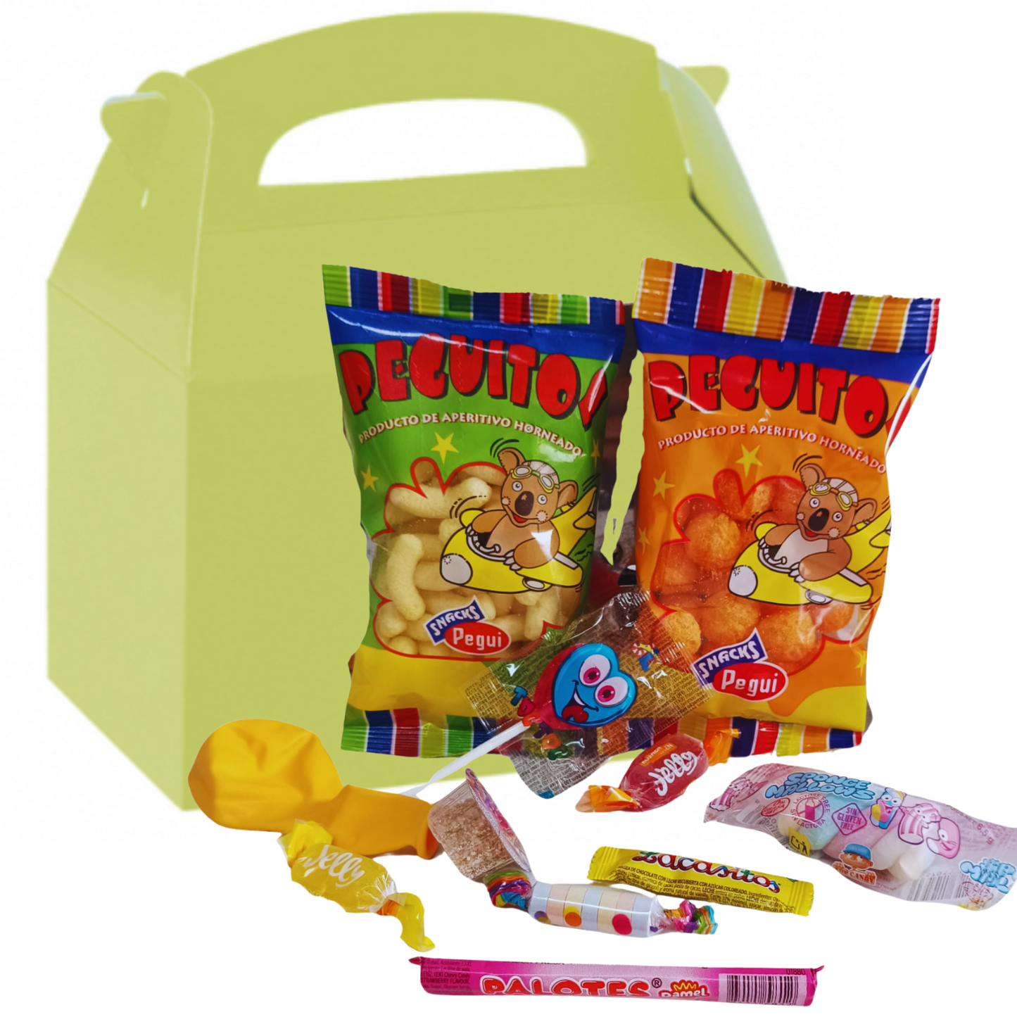Cajitas de Regalo de colores con chuches. Caja Lote con 12 Packs