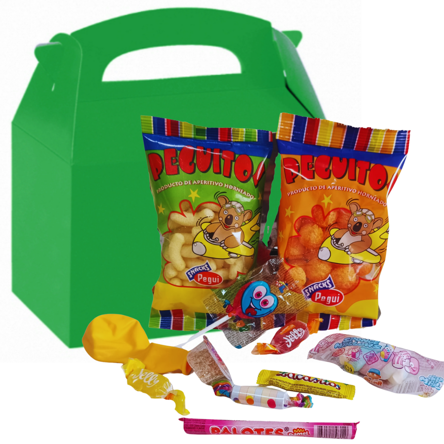 Cajitas de Regalo de colores con chuches. Caja Lote con 12 Packs