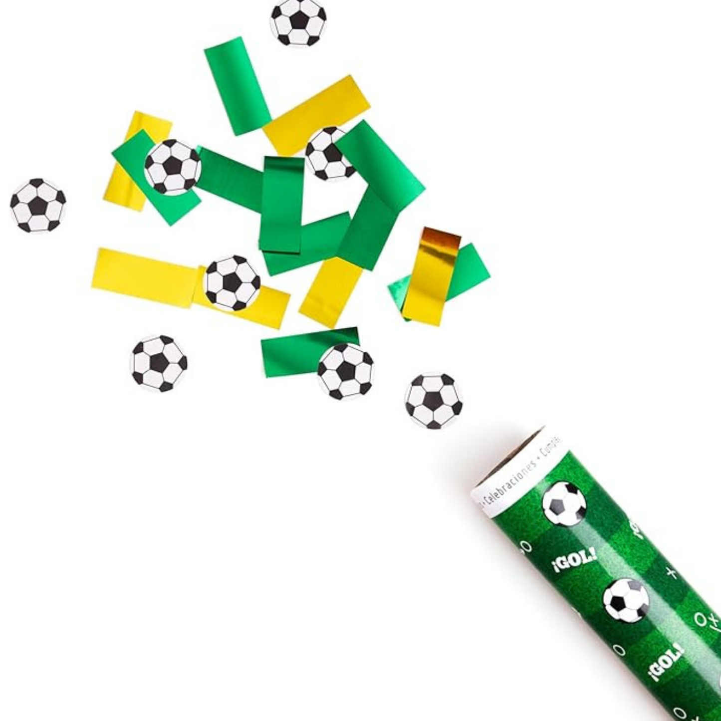 Cañón Confeti Fútbol pack 4 udes 30 cms