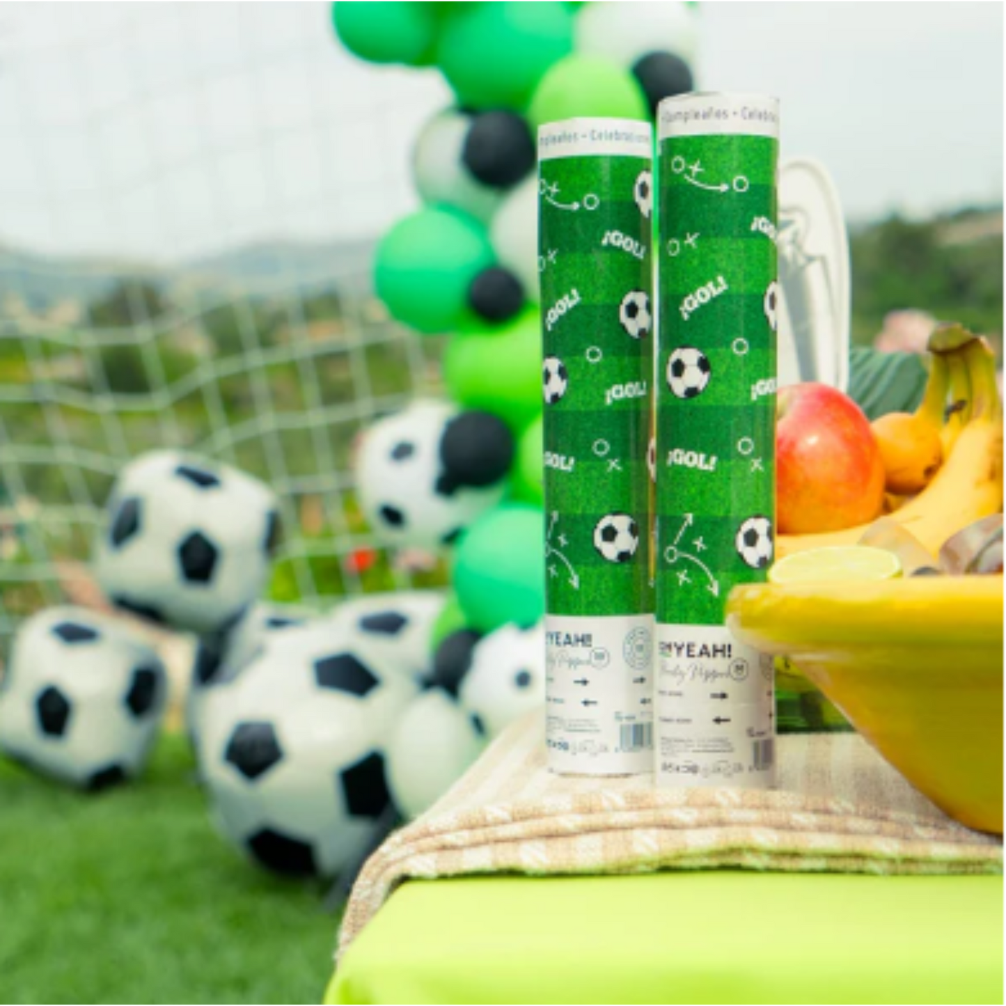 Cañón Confeti Fútbol pack 4 udes 30 cms