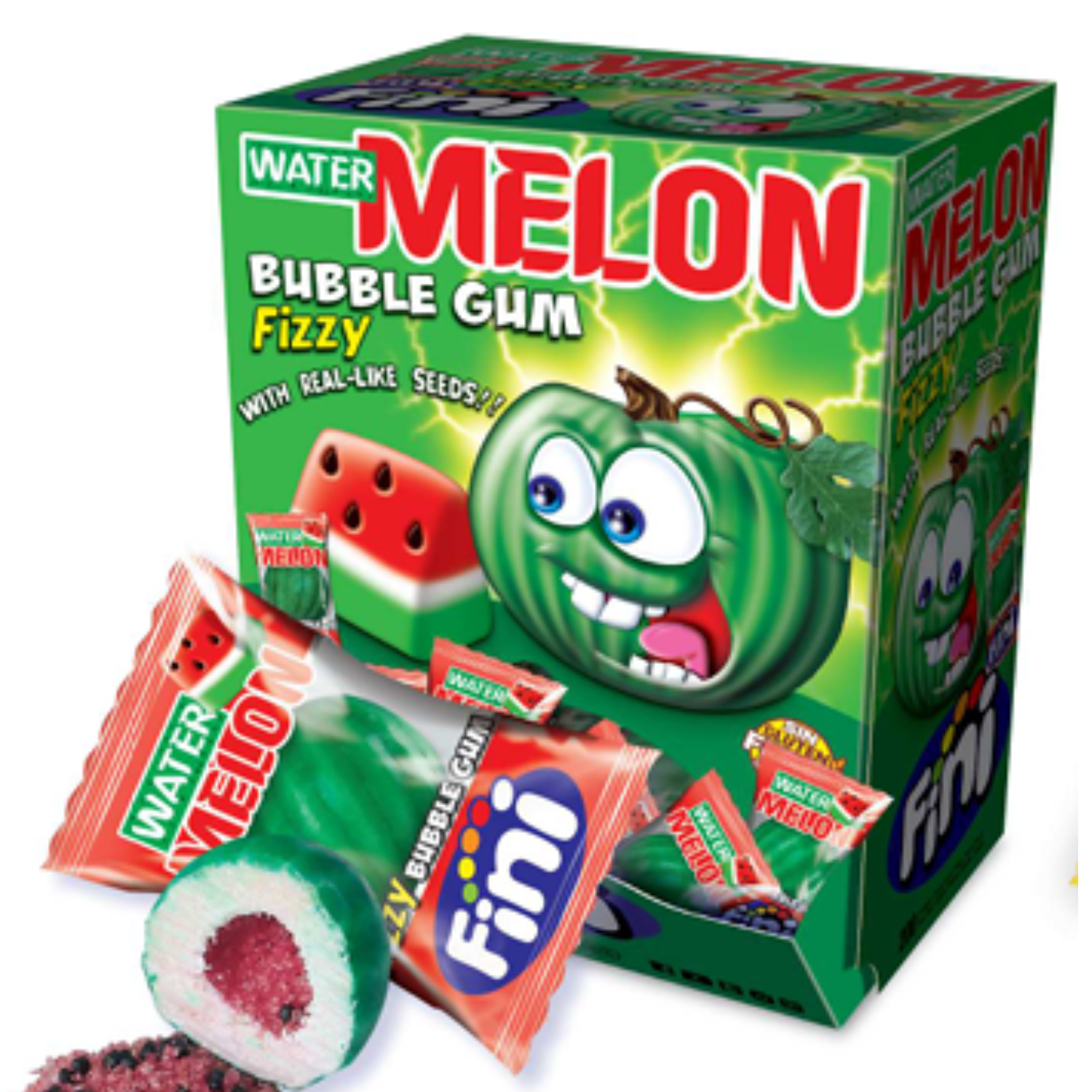 chicles rellenos de pica pica con sabor a sandía de Fini