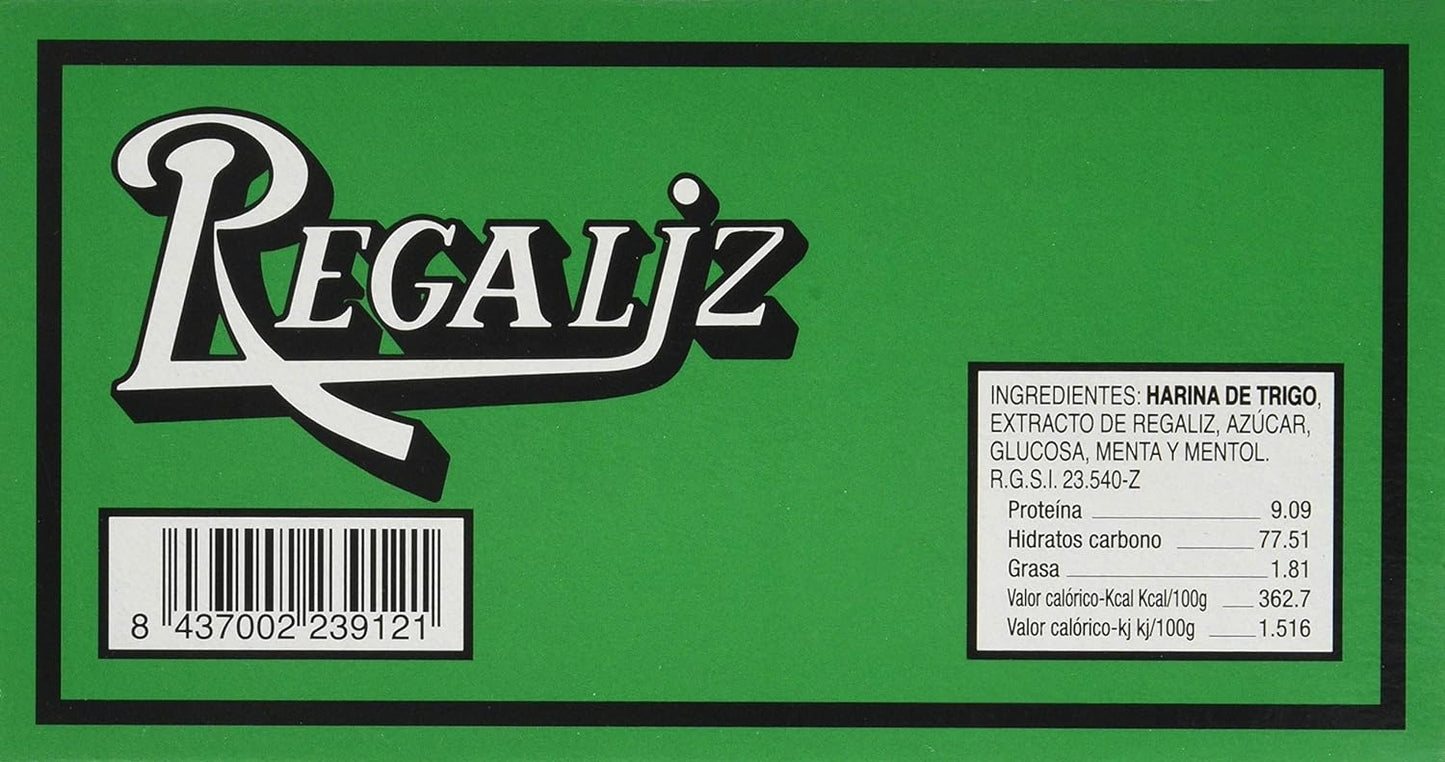 Regaliz ZARA MENTOLADO CAJA 100 BARRITAS