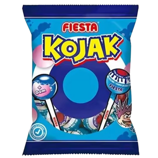 Bolsa de chupa caramelos con palo kojak azul pintalenguas
