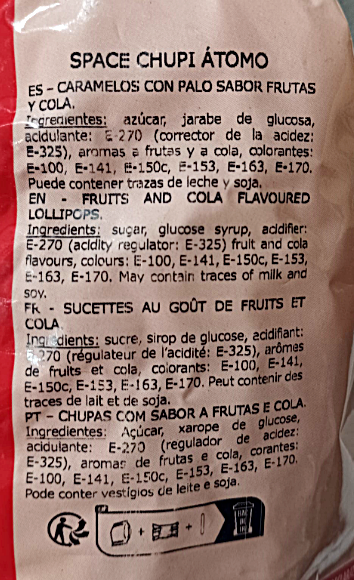 space chupi atomo ingredientes