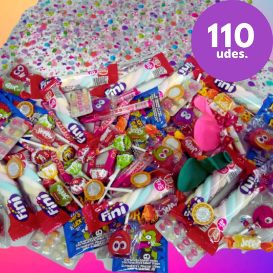 Golopin, 110 unidades de golosinas para realizar 10 Conos de Chuches Cumpleaños.