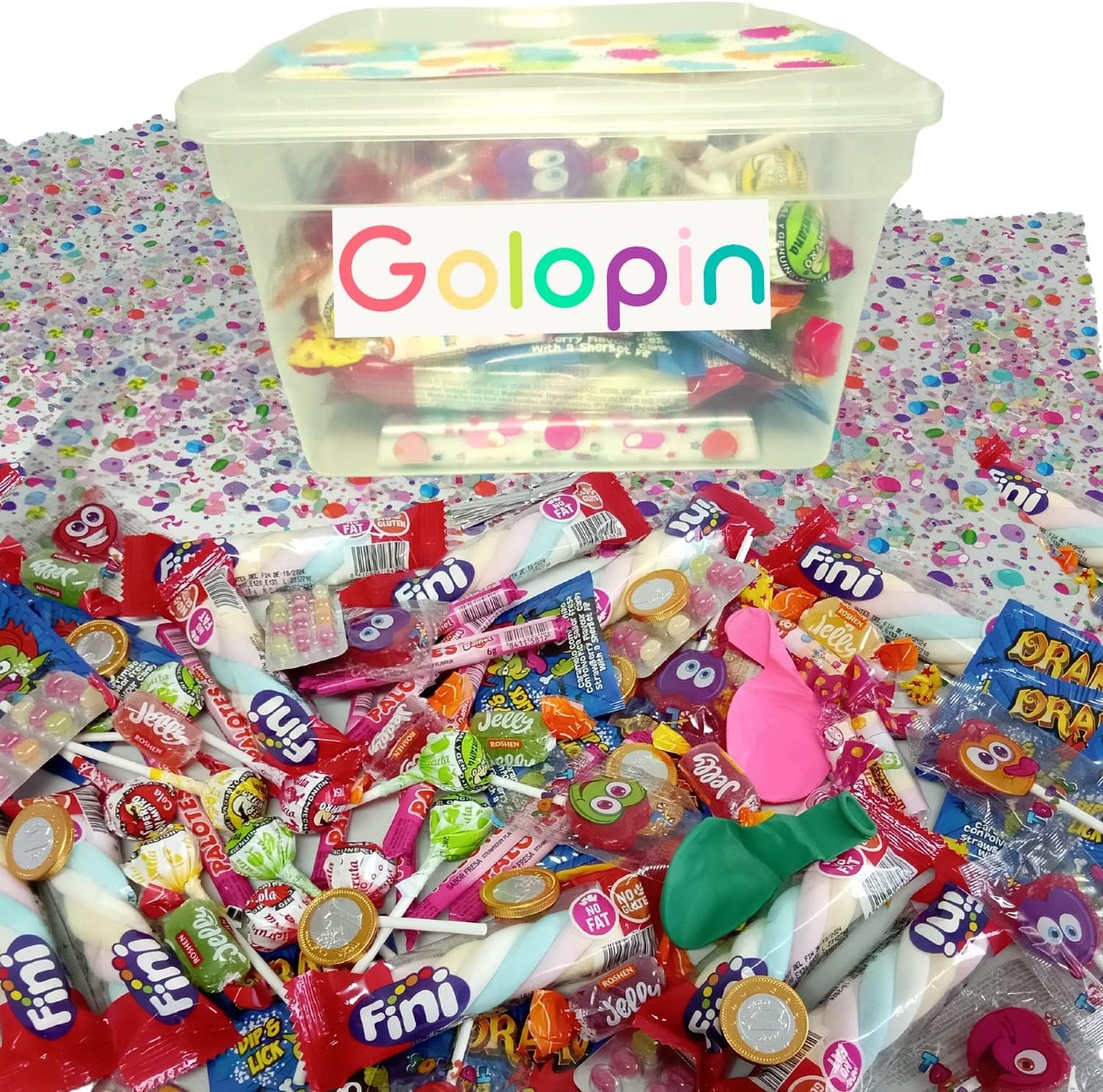 Golopin, 110 unidades de golosinas para realizar 10 Conos de Chuches Cumpleaños.