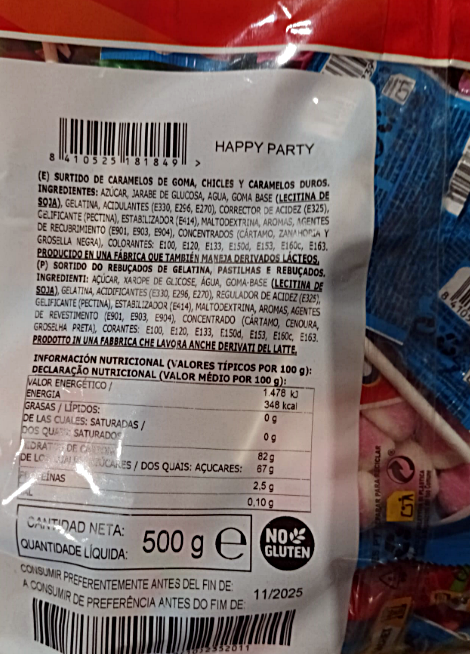 Happy Party XL bolsa 500 grs Fini Surtido