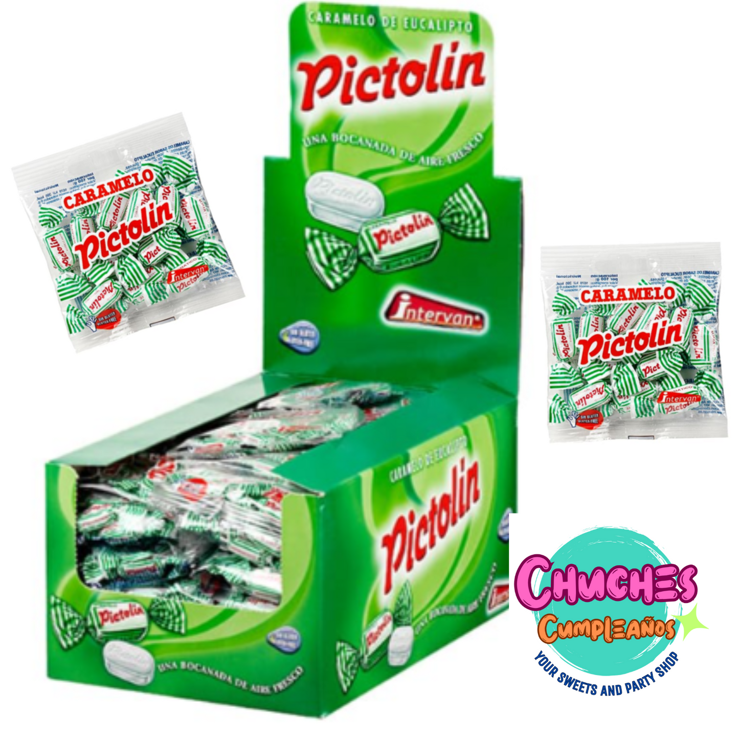 Caramelo Pictolín Eucalipto caja 50 bolsitas x 32 grs Intervan