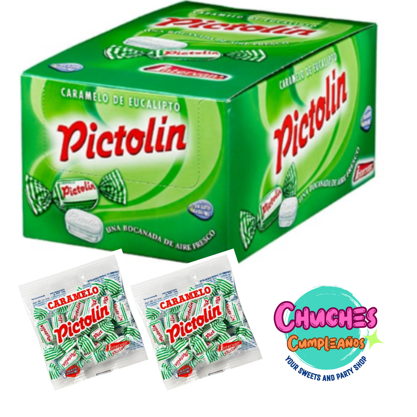 Caramelo Pictolín Eucalipto caja 50 bolsitas x 32 grs Intervan