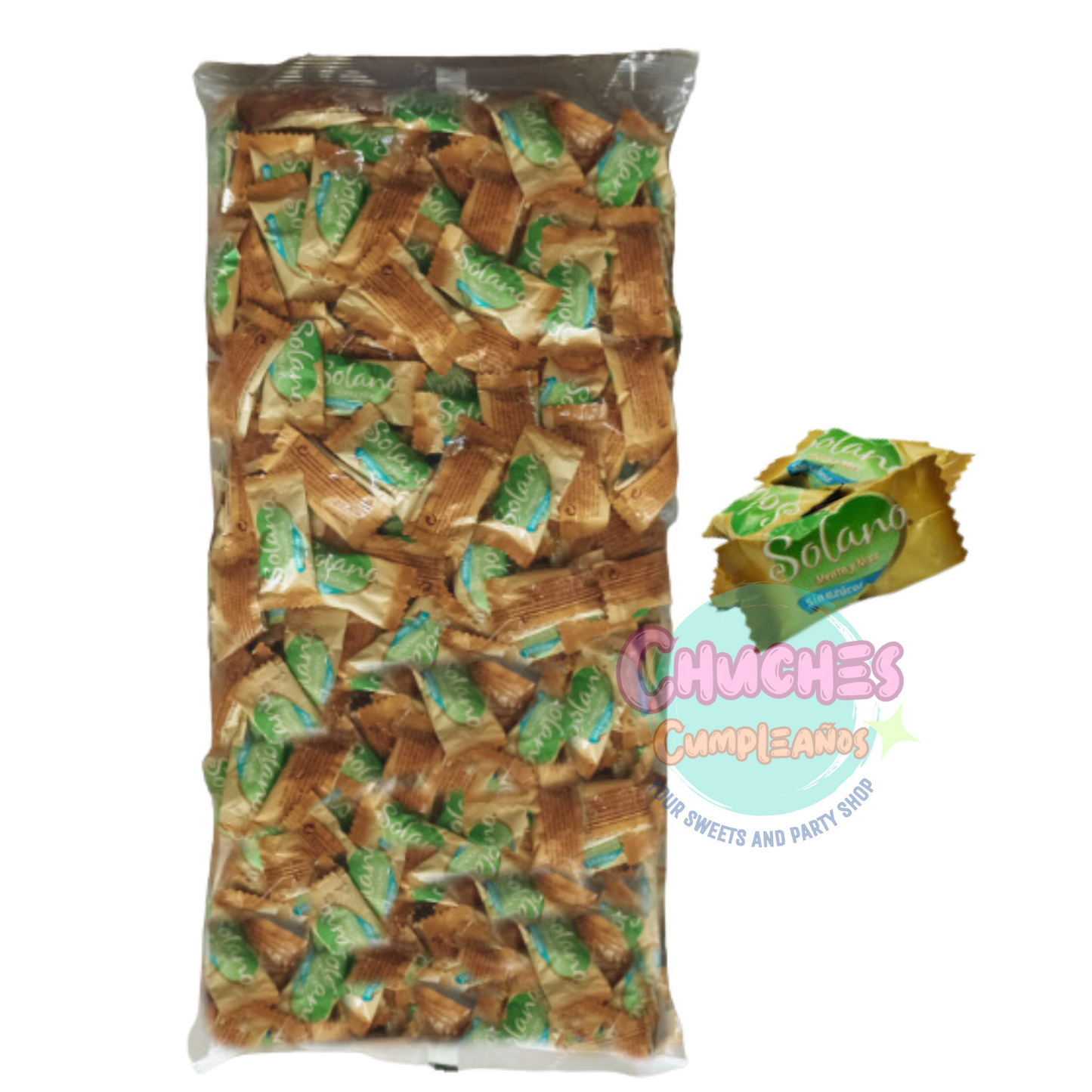 Caramelos Solano Menta Nata sin azúcar 1Kg (330Uds Aprox)