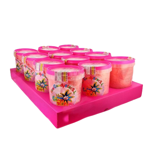 Algodón dulce color rosa tarro 30 grs caja 12 tarros