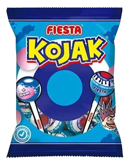 Fiesta chupa Kojak pintalenguas relleno de chicle bolsa 7 unidades