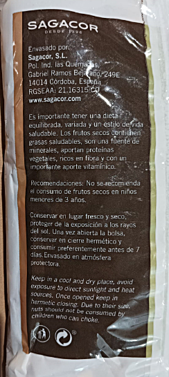 Almendra repelada Cruda bolsa 1 kilo Frutos Secos Sagacor