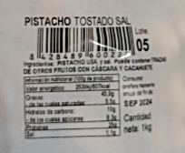 Pistachos tostados sal bolsa 1 kilo Frutos Secos Sagacor