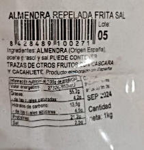 Almendra repelada frita sal bolsa 1 kilo Frutos Secos Sagacor