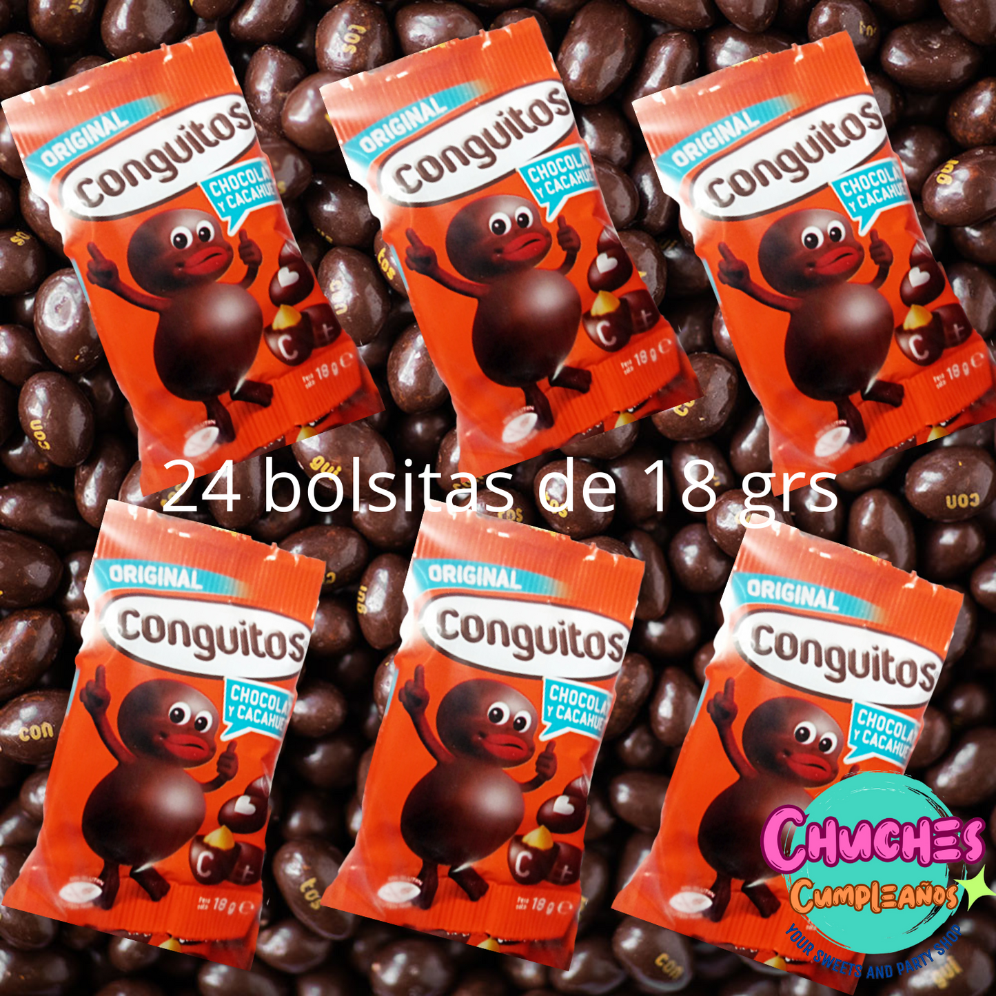 bolsitas de 18 gramos de conguitos de chocolate negro