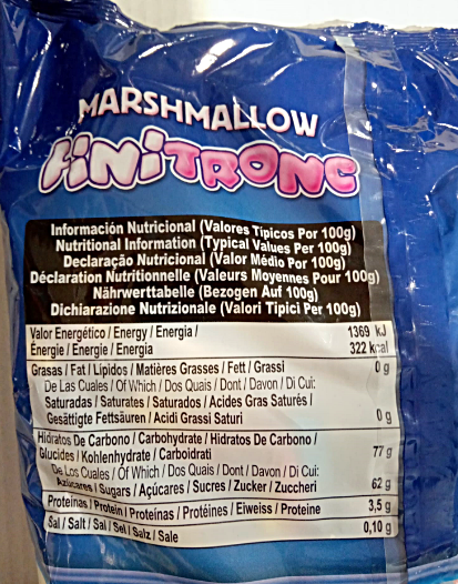 Marshmalow Finitronc twisty nubes trenzadas de colores bolsa 125 unidades