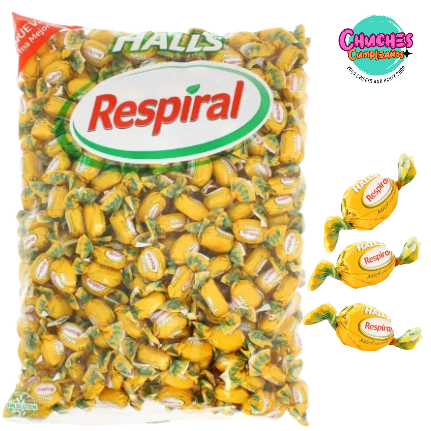 Caramelo Respiral Bolsa 1 Kg / Mentol, Miel, Regaliz y Limón