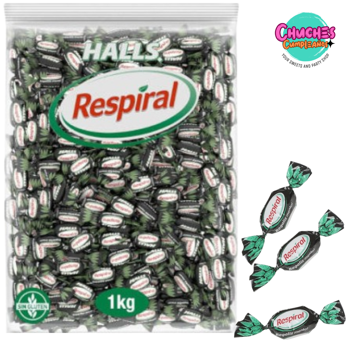 Caramelo Respiral Bolsa 1 Kg / Mentol, Miel, Regaliz y Limón