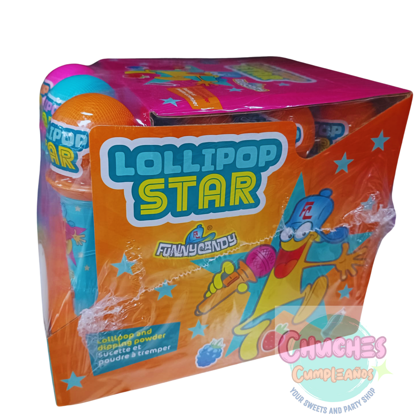 Lollipop Star expositor 12 unidades. Funny Candy