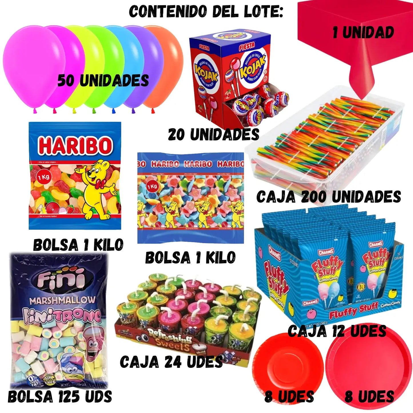 mesa de chuches colores