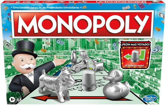 Juego de Mesa clásico MONOPOLY para la Familia de 2 a 6 Jugadores