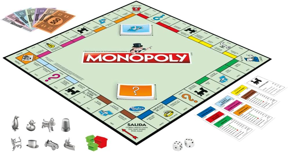 Juego de Mesa clásico MONOPOLY para la Familia de 2 a 6 Jugadores