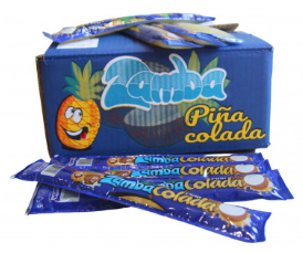 Zamba polos flash sabor piña colada caja 55 unidades